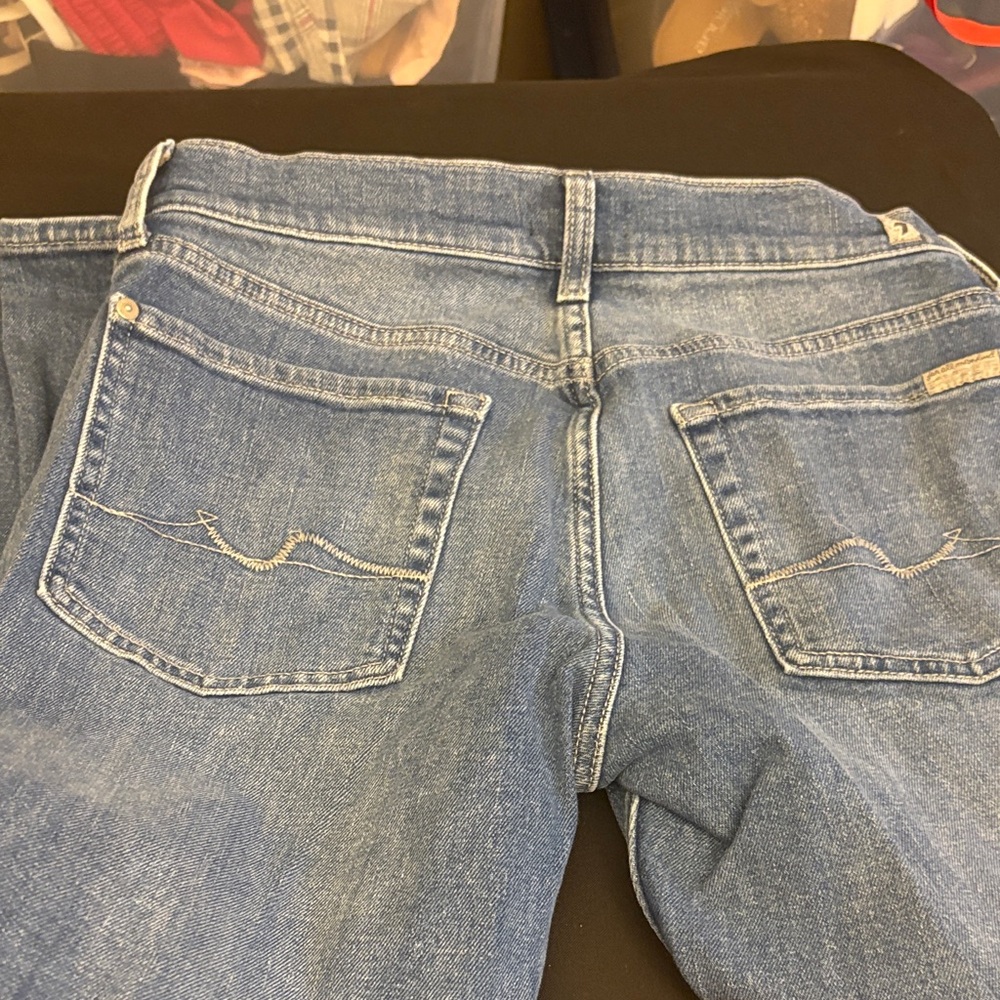 7 For All Mankind Blue Boot Cut Jeans
